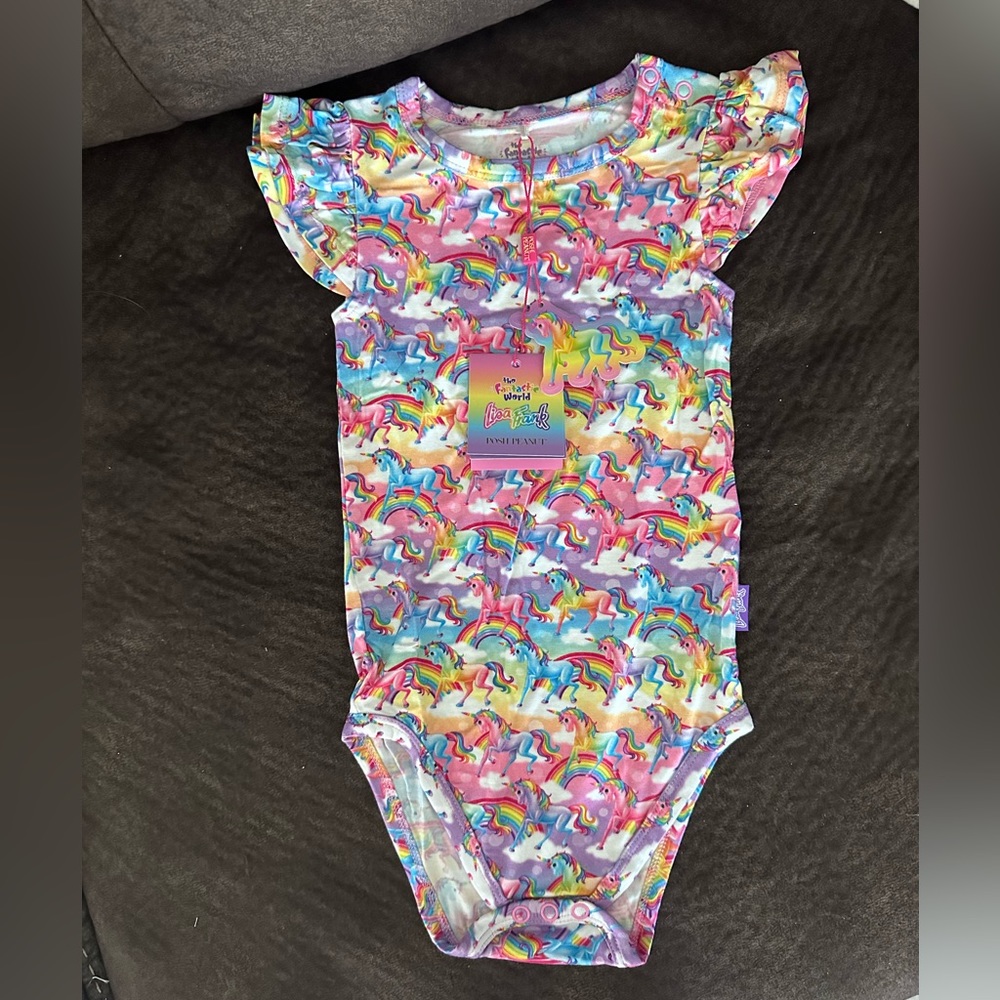 Posh Peanut Markie Magic Ruffled Capsleeve Basic Bodysuit